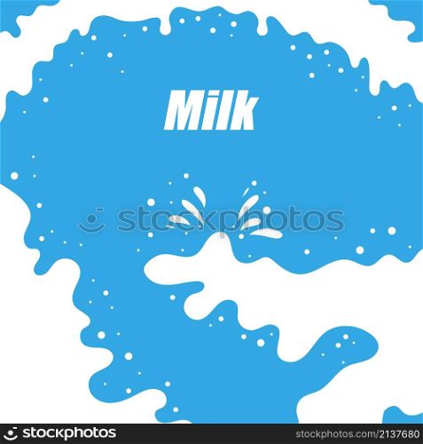 Pouring Milk Splash on Blue Background. White Creamy Liquid Drops. Fresh Farm Milky Flow Drink. Minimalist Poster.. Pouring Milk Splash on Blue Background. White Creamy Liquid Drops. Fresh Farm Milky Flow Drink. Minimalist Poster