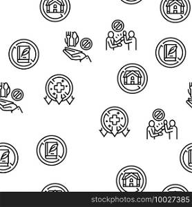 Poverty Destitution Vector Seamless Pattern Thin Line Illustration. Poverty Destitution Vector Seamless Pattern