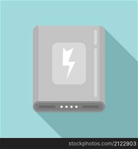 Power bank energy icon flat vector. Phone battery. Usb charge. Power bank energy icon flat vector. Phone battery