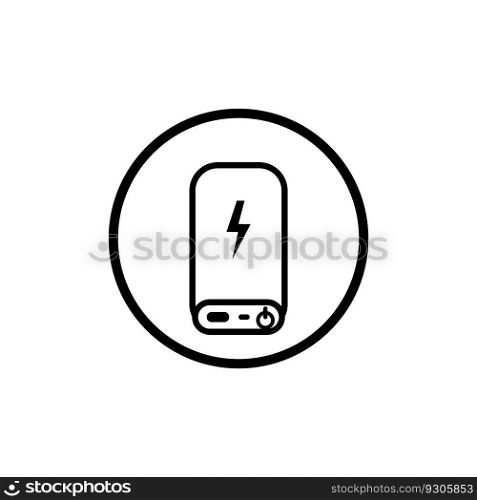 power bank icon logo vector design