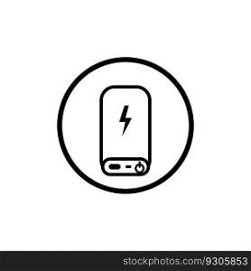 power bank icon logo vector design