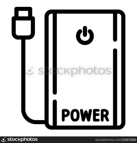 Power bank icon. Outline power bank vector icon for web design isolated on white background. Power bank icon, outline style