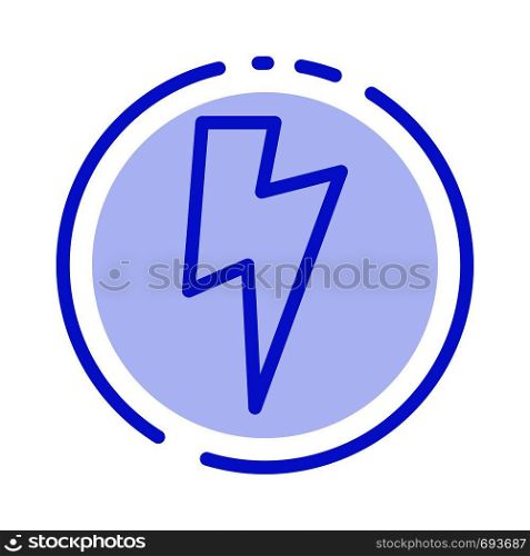 Power, Basic, Ui Blue Dotted Line Line Icon