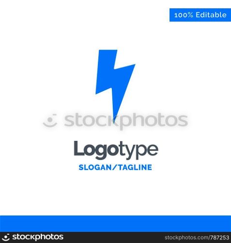 Power, Basic, Ui Blue Solid Logo Template. Place for Tagline