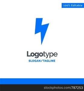Power, Basic, Ui Blue Solid Logo Template. Place for Tagline