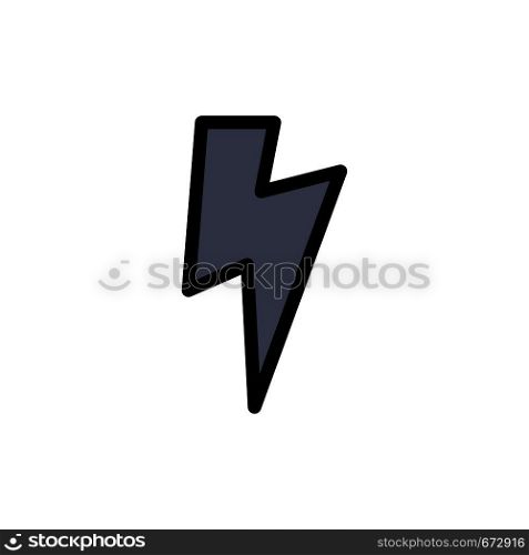 Power, Basic, Ui Flat Color Icon. Vector icon banner Template