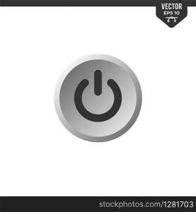 Power button icon collection in flat style, solid color vector