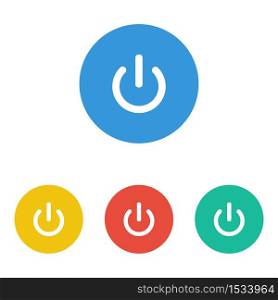 Power button icon isolated on white background. Vector illustration