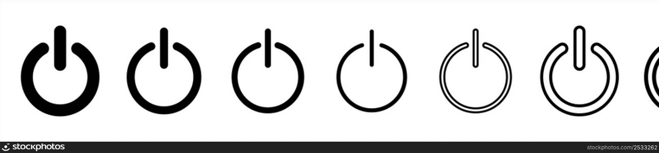 Power Button Icon, Power On Off Switch, Power Symbol Vector Art Illustration
