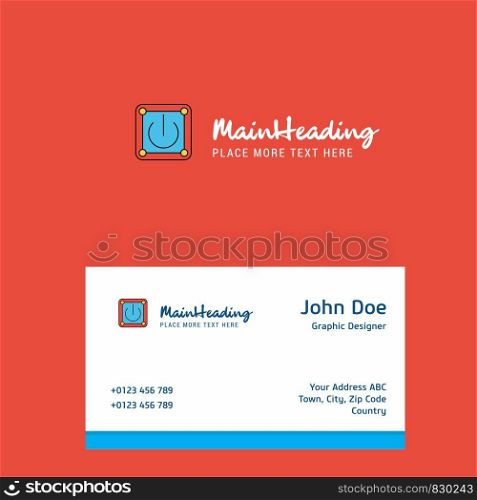 Power button logo Design with business card template. Elegant corporate identity. - Vector