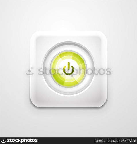 Power button technology logo, digital art techno concept, on off icon. Vector power button technology logo, digital art techno concept, on off icon