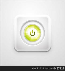 Power button technology logo, digital art techno concept, on off icon. Vector power button technology logo, digital art techno concept, on off icon