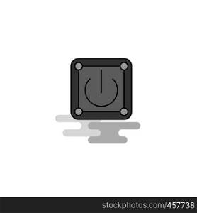 Power button Web Icon. Flat Line Filled Gray Icon Vector