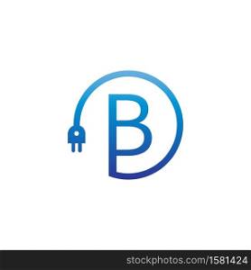 Power cable forming letter B logo icon