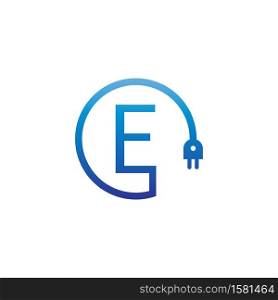 Power cable forming letter E logo icon