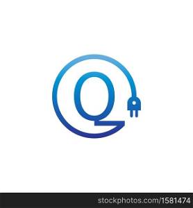 Power cable forming letter O logo icon