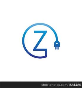 Power cable forming letter Z logo icon