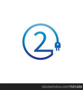 Power cable forming number 2 logo icon