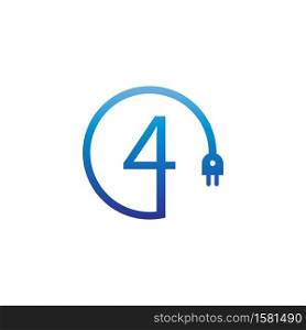 Power cable forming number 4 logo icon