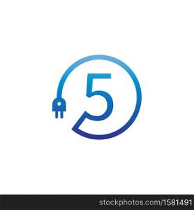 Power cable forming number 5 logo icon