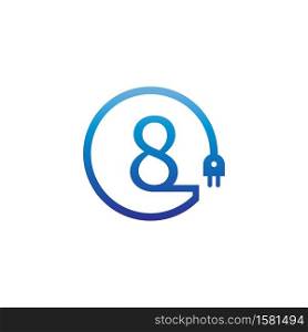 Power cable forming number 8 logo icon