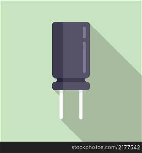 Power capacitor icon flat vector. Component resistor. Circuit electronic. Power capacitor icon flat vector. Component resistor
