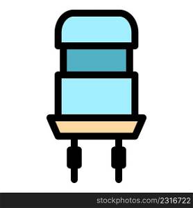 Power capacitor icon. Outline power capacitor vector icon color flat isolated. Power capacitor icon color outline vector