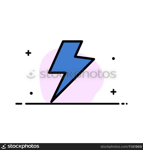 Power, Charge, Electric Business Flat Line Filled Icon Vector Banner Template
