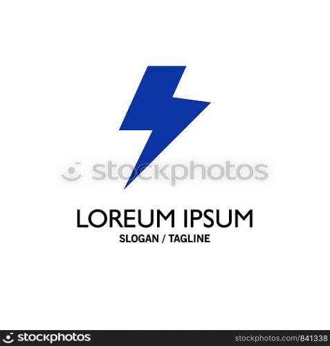 Power, Charge, Electric Business Logo Template. Flat Color