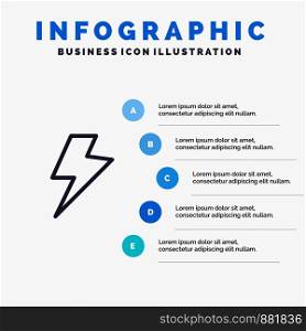 Power, Charge, Electric Line icon with 5 steps presentation infographics Background