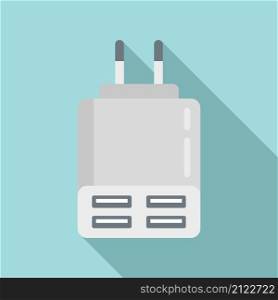 Power charger icon flat vector. Battery charge. Cell mobile. Power charger icon flat vector. Battery charge