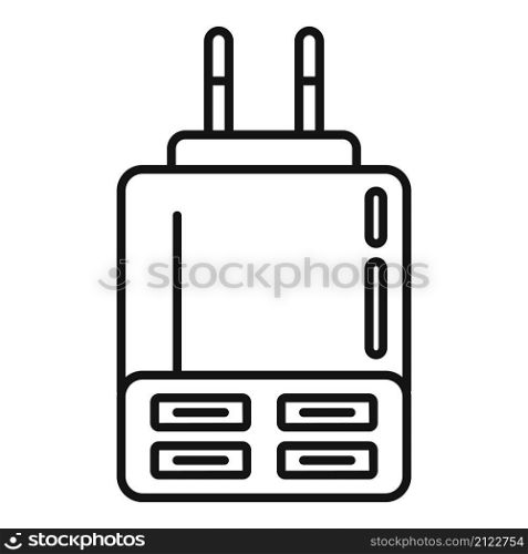 Power charger icon outline vector. Battery charge. Cell mobile. Power charger icon outline vector. Battery charge