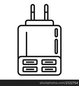 Power charger icon outline vector. Battery charge. Cell mobile. Power charger icon outline vector. Battery charge