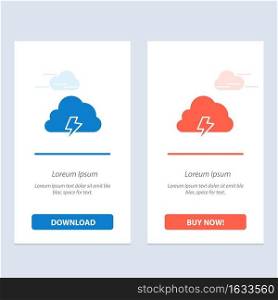 Power, Cloud, Nature, Spring, Sun  Blue and Red Download and Buy Now web Widget Card Template