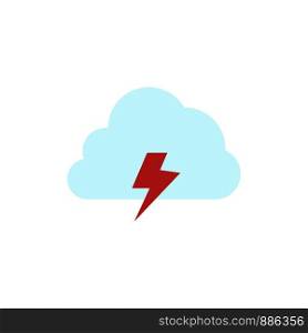 Power, Cloud, Nature, Spring, Sun Flat Color Icon. Vector icon banner Template