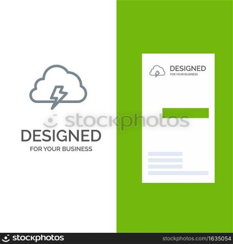 Power, Cloud, Nature, Spring, Sun Grey Logo Design and Business Card Template