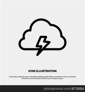 Power, Cloud, Nature, Spring, Sun Line Icon Vector