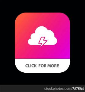 Power, Cloud, Nature, Spring, Sun Mobile App Button. Android and IOS Glyph Version