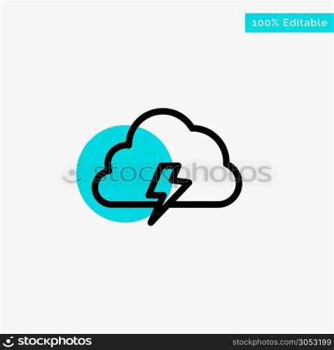 Power, Cloud, Nature, Spring, Sun turquoise highlight circle point Vector icon