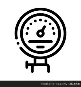 Power Counter Metallurgical Icon Vector Thin Line. Contour Illustration. Power Counter Metallurgical Icon Vector Illustration