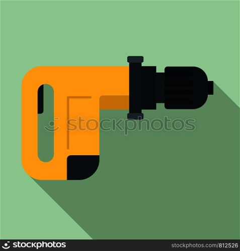 Power drill icon. Flat illustration of power drill vector icon for web design. Power drill icon, flat style