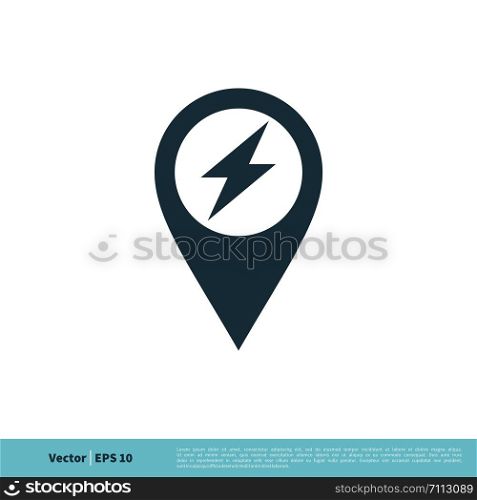 Power Electric Pointer / Pin Icon Vector Logo Template Illustration Design. Vector EPS 10.