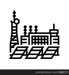 power energy station line icon vector. power energy station sign. isolated contour symbol black illustration. power energy station line icon vector illustration