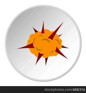 Power explosion icon in flat circle isolated on white background vector illustration for web. Power explosion icon circle