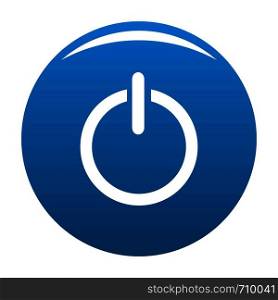 Power icon vector blue circle isolated on white background . Power icon blue vector