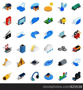 Power icons set. Isometric style of 36 power vector icons for web isolated on white background. Power icons set, isometric style