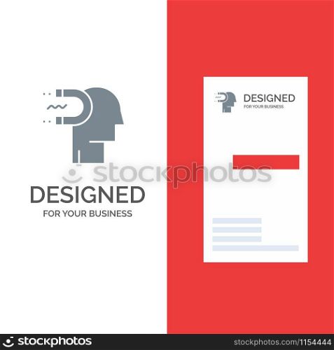 Power, Influence, Engagement, Human, Influence, Lead Grey Logo Design and Business Card Template