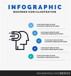 Power, Influence, Engagement, Human, Influence, Lead Line icon with 5 steps presentation infographics Background
