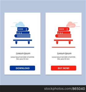 Power, Knowledge, Education, Books Blue and Red Download and Buy Now web Widget Card Template