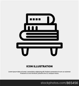 Power, Knowledge, Education, Books Vector Line Icon
